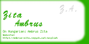 zita ambrus business card